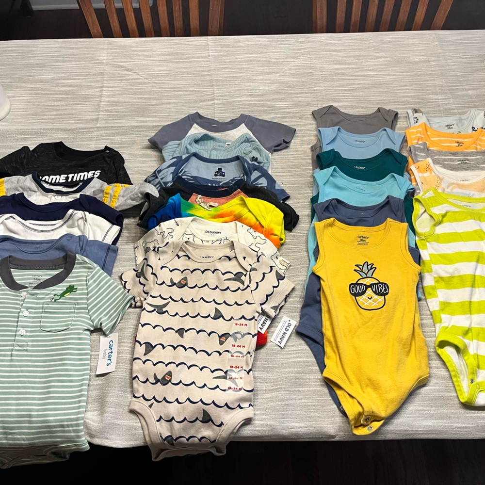 26 piece boys shirts onesies